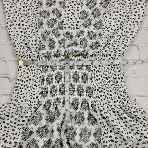 White House Black Market Mixed Print Tiered Blouson Dress size XXS - Picture 5 of 12